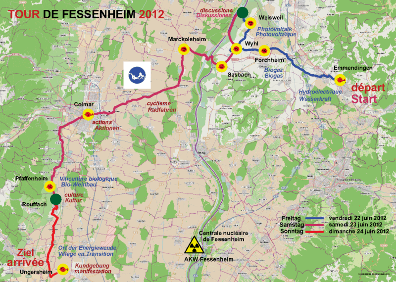 Übersichts-Karte, Tour de Fesenheim 2012